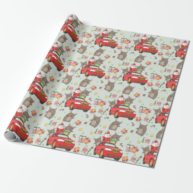 Weihnachtskatzen Geschenkpapier (Ungerollt)