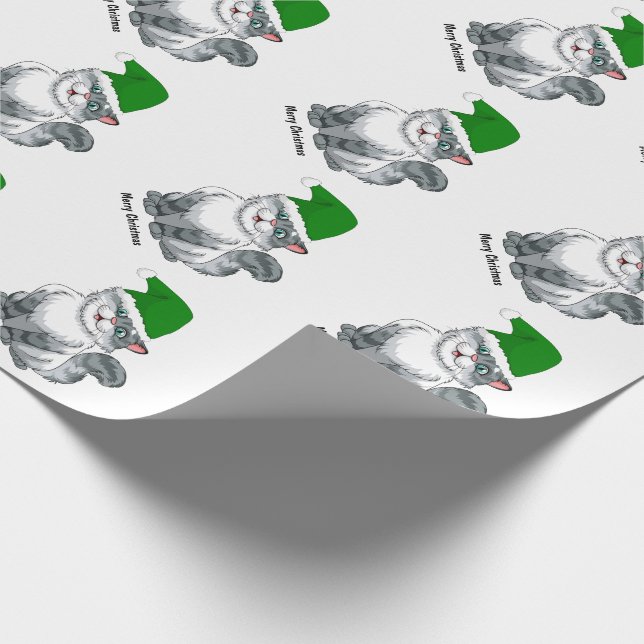 Weihnachtskatzen Geschenkpapier (Ecke)