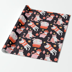 Weihnachtskatzen Geschenkpapier