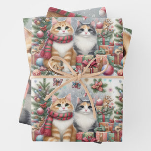 Weihnachtskatzen Geschenkpapier Set