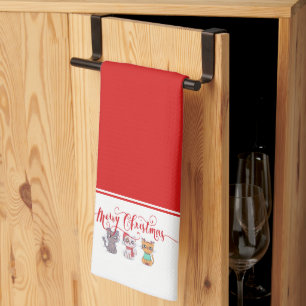 Weihnachtskatzen Geschirrtuch