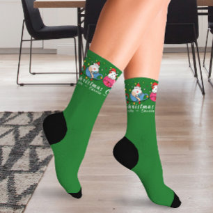 Weihnachtskatzen I Monogram Weihnachts-Party Socken