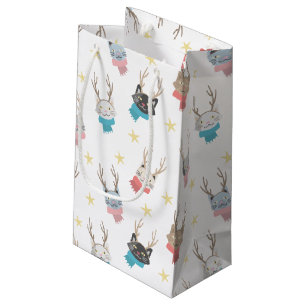 Weihnachtskatzen im Antlermuster Kleine Geschenktüte