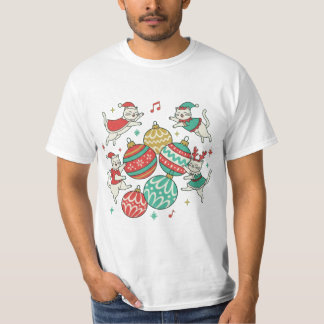 Weihnachtskatzen im Vintage-Stil T-Shirt