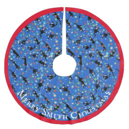 Weihnachtskatzen in den Lichtern Gewohnt gezinkt Polyester Weihnachtsbaumdecke