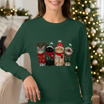 Weihnachtskatzen in festlichen Pullovern Sweatshir