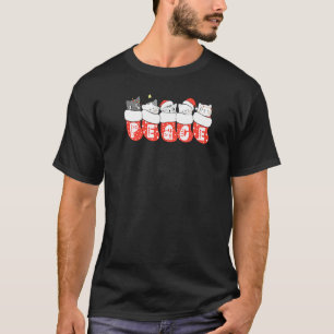 Weihnachtskatzen in Strümpfen Katze Weihnachten T-Shirt