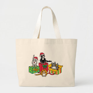 Weihnachtskatzen Jumbo Stoffbeutel