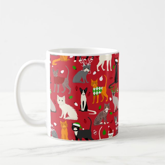 Weihnachtskatzen Kaffeetasse (Links)