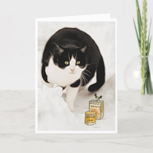 Weihnachtskatzen-Leckereien Feiertagskarte