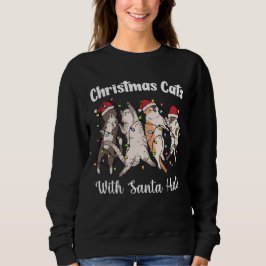 Weihnachtskatzen mit Weihnachtsmannmützen Lustige  Sweatshirt