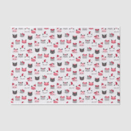 Weihnachtskatzen mit Weihnachtsmannmützen Seidenpapier