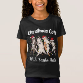 Weihnachtskatzen mit Weihnachtsmannmützen Süß Lust T-Shirt