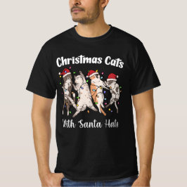 Weihnachtskatzen mit Weihnachtsmannmützen Süß Lust T-Shirt