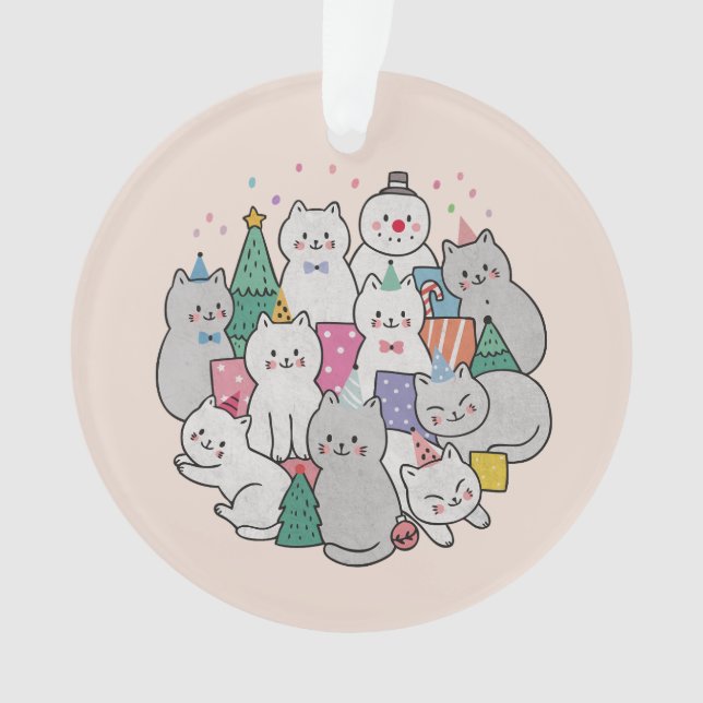 Weihnachtskatzen Ornament (Vorderseite)