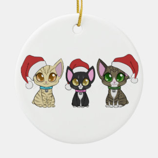 Weihnachtskatzen Ornament! Keramik Ornament
