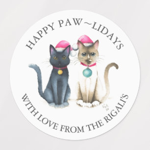 Weihnachtskatzen Personalisierte Geschenkverpackun Etiketten