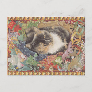 Weihnachtskatzen-Postkarte, Postkarte