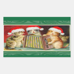 Weihnachtskatzen Rechteckiger Aufkleber