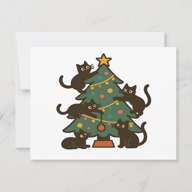 Weihnachtskatzen rund um den Baum Holiday Classic (Vorderseite)