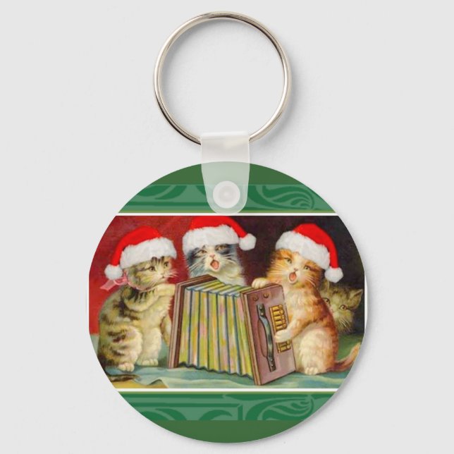 Weihnachtskatzen Schlüsselanhänger (Vorderseite)