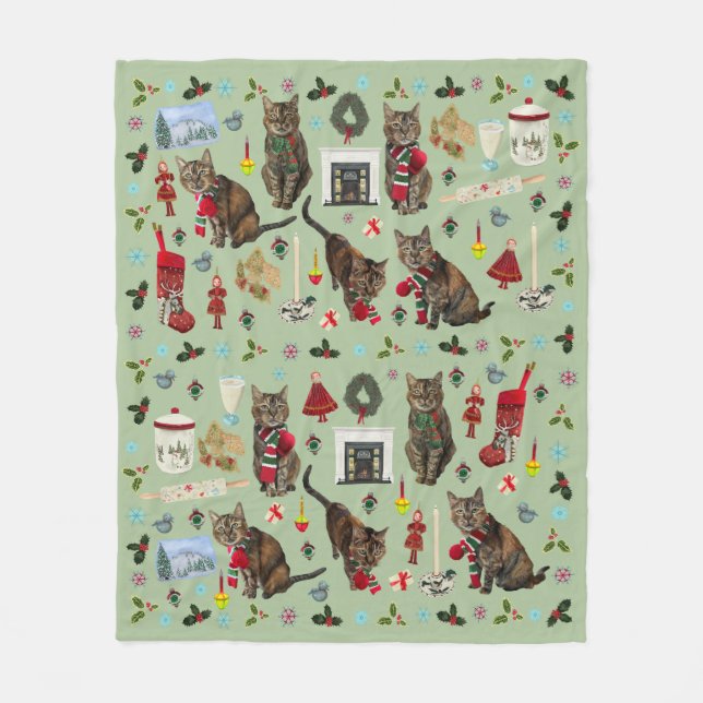 Weihnachtskatzen & -schmuck Fleece-Decke Fleecedecke (Vorderseite)