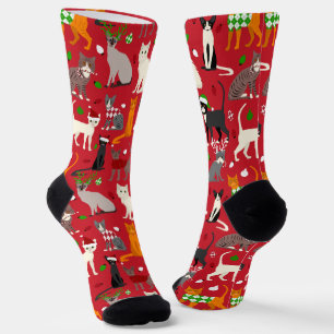 Weihnachtskatzen Socken