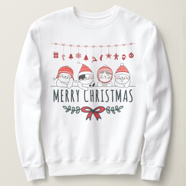 Weihnachtskatzen Sweatshirt (Design vorne)