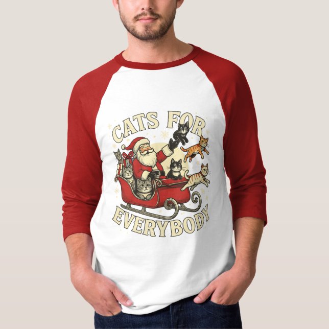 Weihnachtskatzen  T-Shirt (Vorderseite)