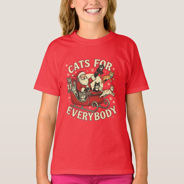 Weihnachtskatzen  T-Shirt (Vorderseite)