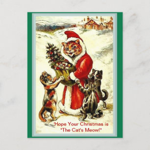 Weihnachtskatzen "The Cat's Meow" Santa copy Postkarte