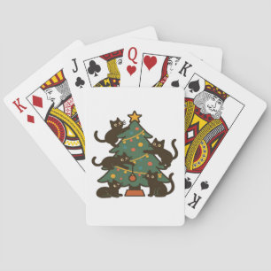 Weihnachtskatzen um den Baum herum Holiday Classic Spielkarten