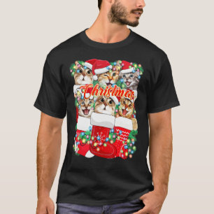 Weihnachtskatzen und süße Katze im Xmas Strumpf T-Shirt