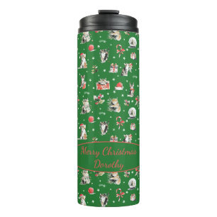 Weihnachtskatzen Whimisistisch Thermosbecher