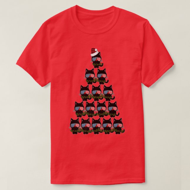 Weihnachtskatzenbaum Patriotic Premium T - Shirt (Design vorne)