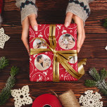 Weihnachtskatzendekoration Custom Foto Monogram Geschenkpapier<br><div class="desc">Weihnachtskatzendekoration Custom Foto Monogram</div>