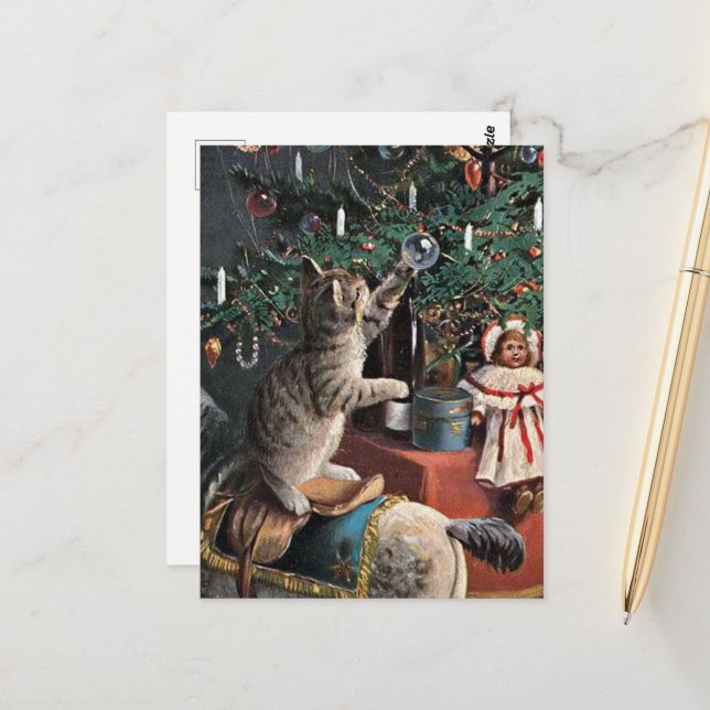 Weihnachtskatzenfest Postkarte (Vorderseite/Rückseite Beispiel)