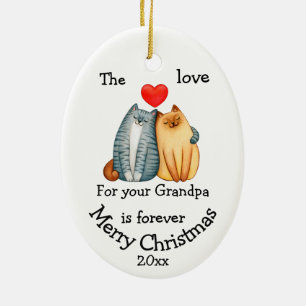 Weihnachtskatzenjause Liebe für Ihr Opa-Zitat Keramik Ornament