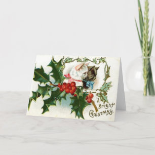Weihnachtskatzenkatze Grußkarte Feiertagskarte