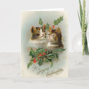 Weihnachtskatzenkatze Grußkarte Feiertagskarte