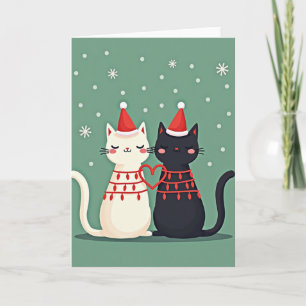 Weihnachtskatzenpaar Liebe Karte