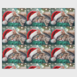 Weihnachtskatzenschlaf Geschenkpapier