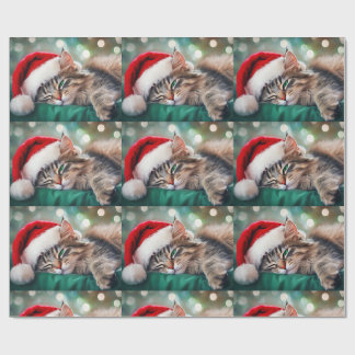 Weihnachtskatzenschlaf Geschenkpapier