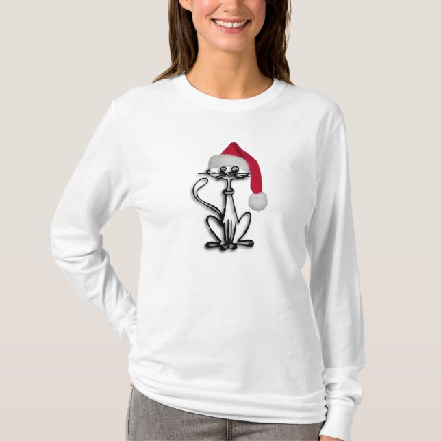 Weihnachtskatzenurlaub T-Shirt (Vorderseite)