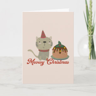 Weihnachtskatzenwitz: Meowy Weihnachten Karte