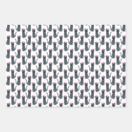 Weihnachtskatzenwrapping Geschenkpapier Set