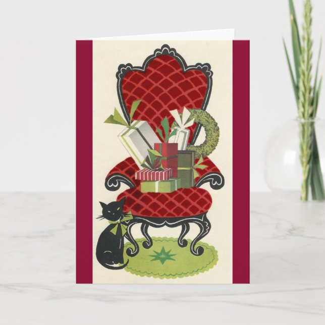 Weihnachtskatzkarte Feiertagskarte (Vorderseite)