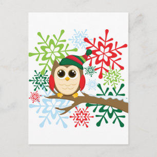 Weihnachtskauz Feiertagspostkarte