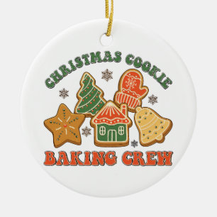 Weihnachtskeks Backgebäck Crew, Retro Holiday Cook Keramik Ornament