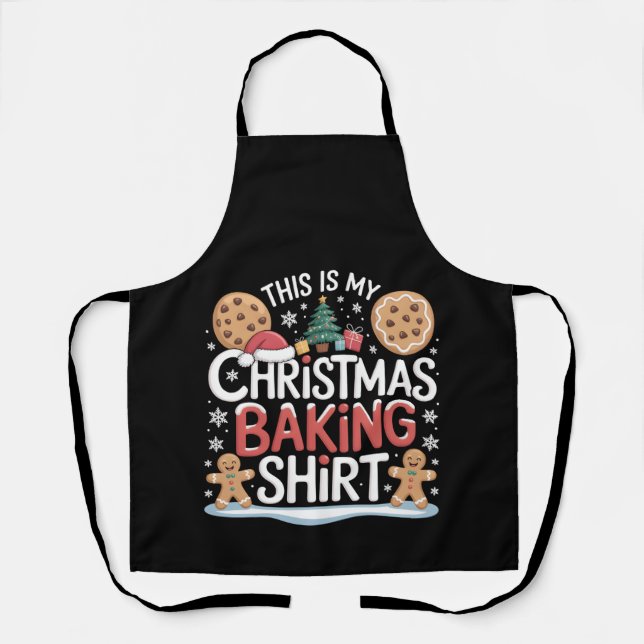 Weihnachtskeks Backgebäck Shirt Lebkuchen Bäcker Schürze (Vorderseite)